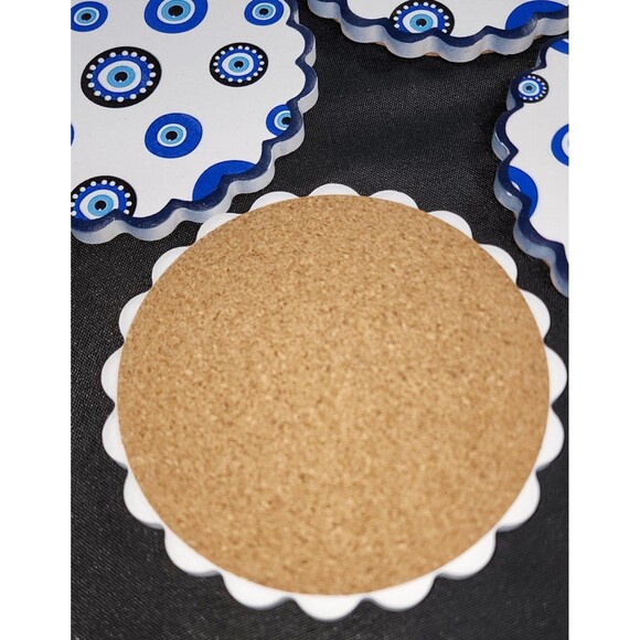 New Evil Eye Tile Coaster Set. Protection home decor - Picture 3 of 3